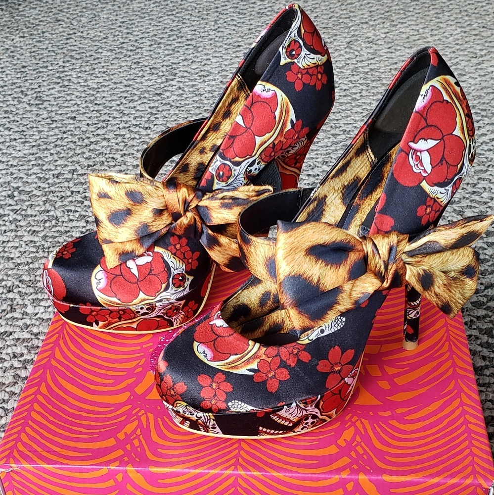 Iron Fist Sugar Skull Platform Heels